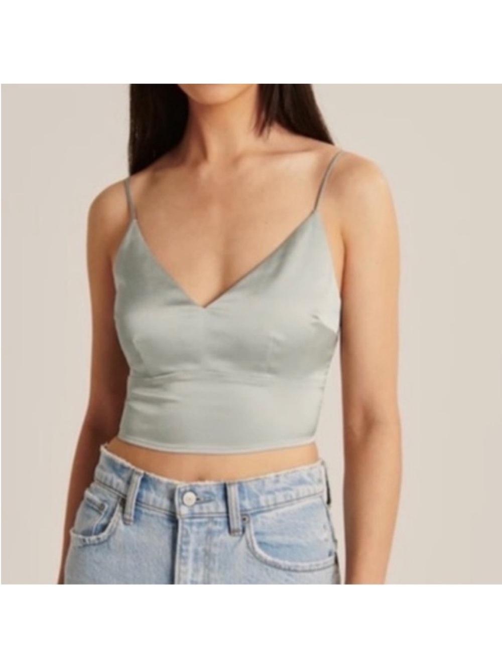 Abercrombie & Fitch Women’s Satin Cropped Top Size Small Lt. Green NWT Going Out